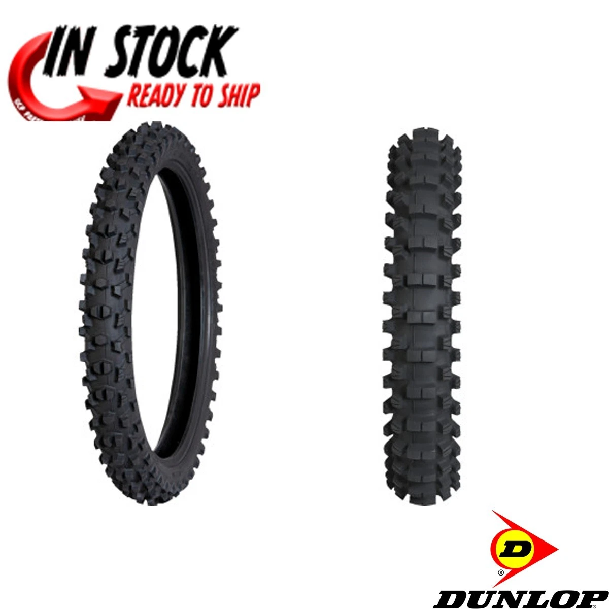 DUNLOP GEOMAX MX34 TIRE SET DIRTBIKE MOTOCROSS FRONT / REAR 80/100