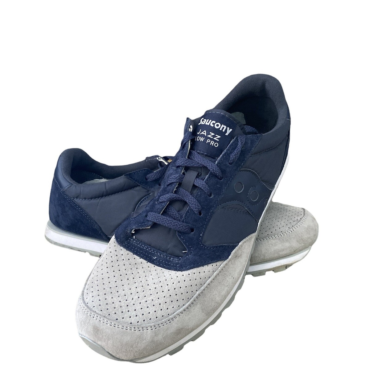 Saucony Mens Jazz Low Pro Sz 13 Blue Gray Suede Sneakers Shoes