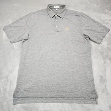 Peter Millar Polo Shirt Men Large Gray Heathered Summer Comfort Oaktree National