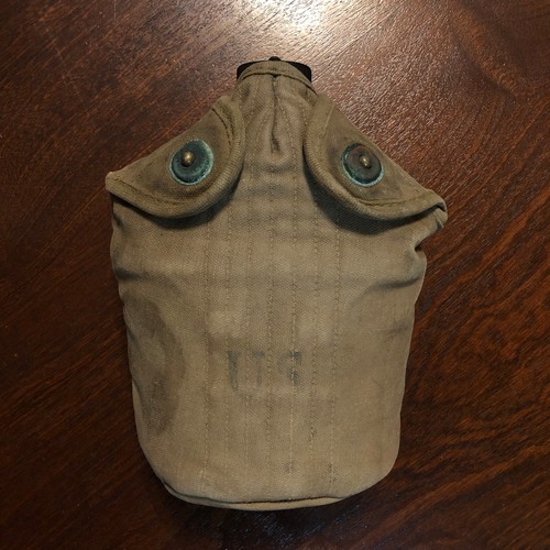 WW2 US Army USGI M1942 Canteen w/ Cup & OD3 M1941 Mounted Airborne