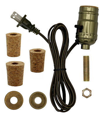 Pre-Wired Bottle Lamp Kit, Easily Convert Any Bottle Into A Lamp, DIY (Antique)