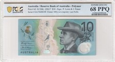 Australia 2017 Last Prefix EA17 $10 Note PCGS SUPERB GEM UNC 68 PPQ #6320