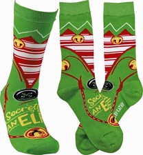 Secretly an Elf Novelty Socks, Mens Christmas Socks,Novelty Christmas Socks