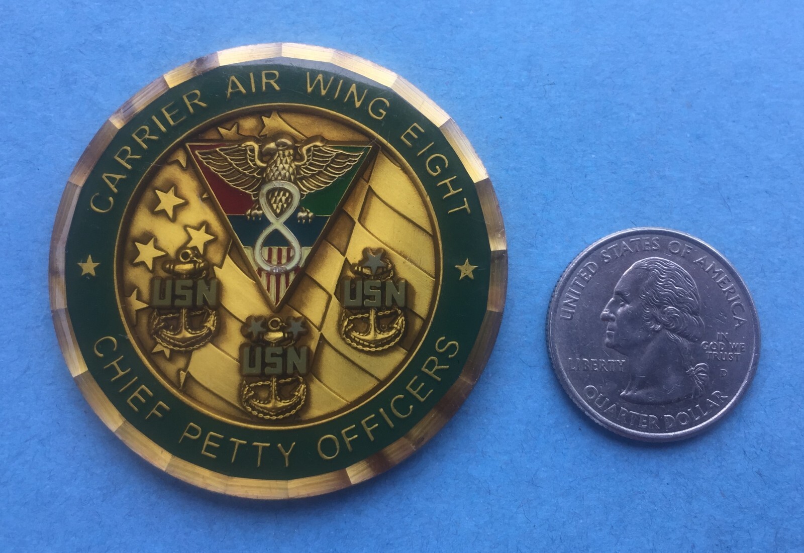 US NAVY CHALLENGE COIN - CARRIER AIR WING 8 (CVW-8) CHIEF CPO