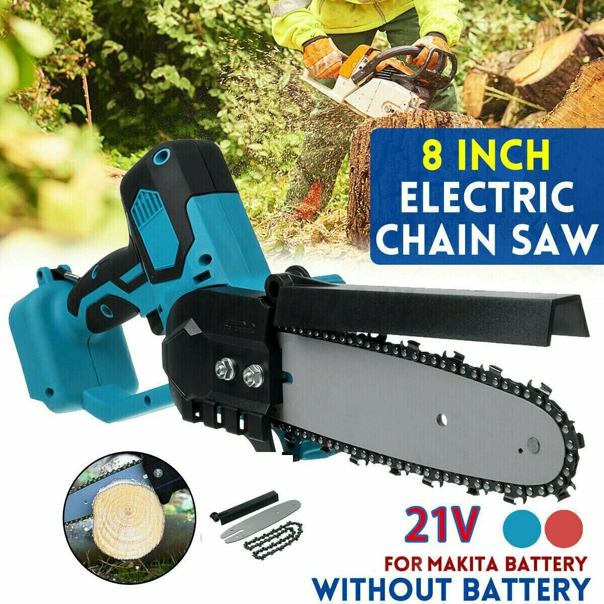 8 Cordless Mini Electric Wood Saw Chainsaw for Makita 18650