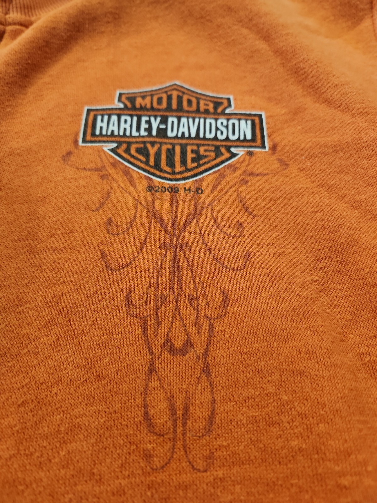 Harley Davidson Pennsylvania Eagle '09 Lg Orange Full Zip Jacket St