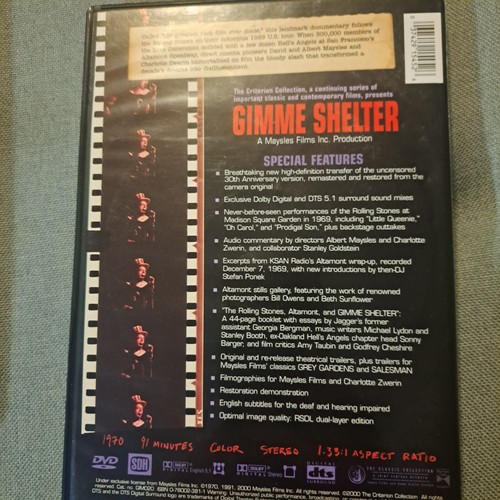 dvds movies.GIMME SHELTER,the Rolling Stones. Deluxe Edition. - Picture 2 of 3
