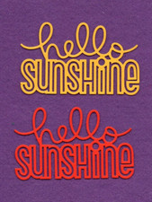 HELLO SUNSHINE 3 die cuts scrapbook cards