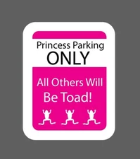 Princess Parking Sticker Pink Waterproof