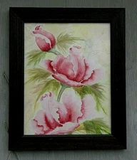 Pink Rose Watercolor, Original Painting, Well Framed. Exceptional Detail & Color