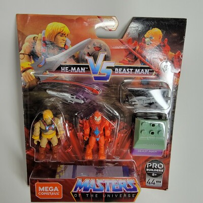 Mega Construx MASTERS OF THE UNIVERSE Heroes He-Man vs Beast Man, 2 Figurines