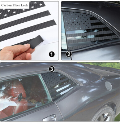 Distressed amerikanische Flagge Fenster Aufkleber für Dodge Challenger 2008-2022