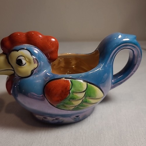 Vintage Rooster/Hen Lusterware Cream and Sugar Bowl Set Made in Japan - Picture 3 of 8