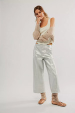 Free People Full Moon Vegan Gaucho Pants. Silver. US 0 / UK 4