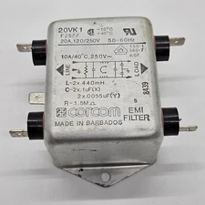 Corcom F2577 EMI Filter 20VK1 20A 120/250V-50-60 Hz New