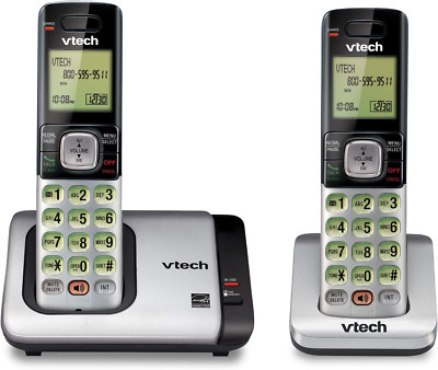 Expandable Cordless Phone Landline Caller ID Call Waiting 2-Handset Intercom