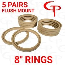 5 Pairs Flush Mount 8 inch Speaker Rings MDF GP Car Audio Mounting Spacer  