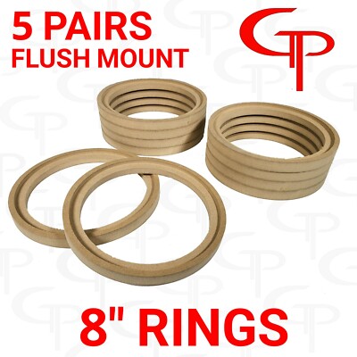 5 Pairs Flush Mount 8 inch Speaker Rings MDF GP Car Audio Mounting Spacer  