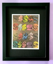 🔥 Andy Warhol | Vintage 1984 Dollar Signs Print Signed | Mounted and Framed $
