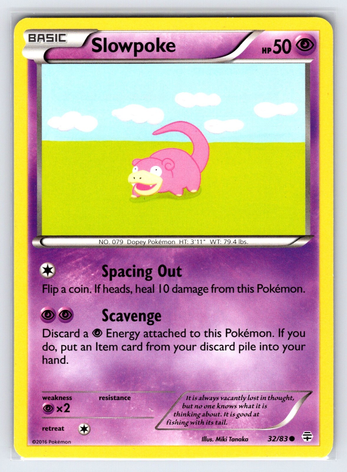 Slowpoke 32/83 Generations 20th Anniversary Pokemon Card Non Holo Common - Nm