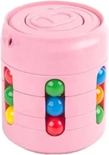 Magic Cube and Fidget Spinner - Rotating Fidget Cube Toy Fidget Spinner - Pink