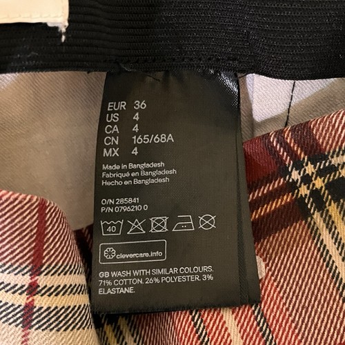 H&M Women’s Red Black Cream Pull On Elastic Waist Legging Style Pants Size 4 - Picture 4 of 9