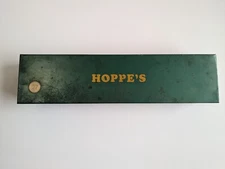 Hoppes brand  Gun Cleaning Tin. Vintage. Rifle .22 caliber.  Green Metal Box