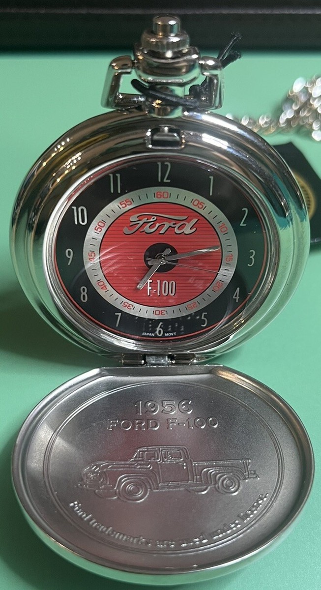 FORD F-100 FRANKLIN MINT POCKET WATCH BLACK & RED DIAL WATCH MSRP