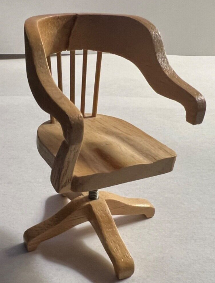 Dollhouse Roll Top Desk & Chair 1:12 Office Study Furniture Set