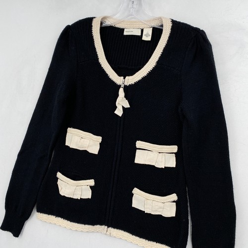 Anthropologie Sleeping On Snow Wool Full Zip Cardigan Sweater Womens Medium Blue - Picture 3 of 9
