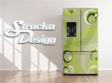 Circle Design Green Design Fridge Freezer Wrap Side Door Vinyl Decal