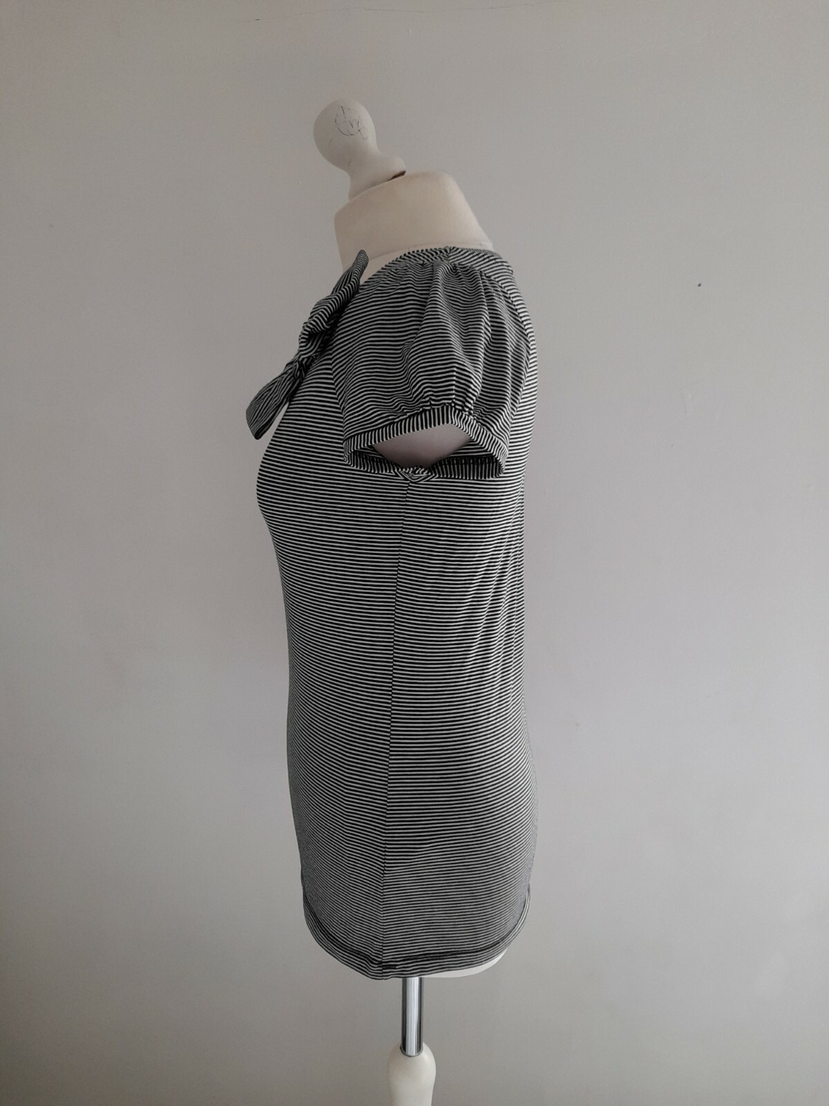 Kew Jigsaw Black & White Jersey Stripe Bow T Shirt To… Gem