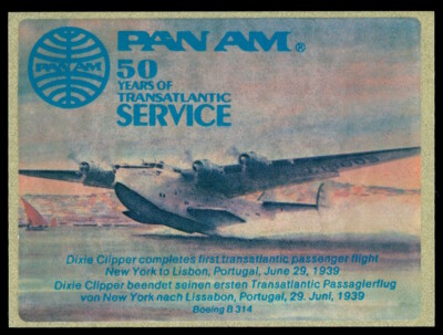 Werbe Aufkleber - Dixie Clipper PANAM 50 Jahre Service - 8x6cm - Vintage 80er