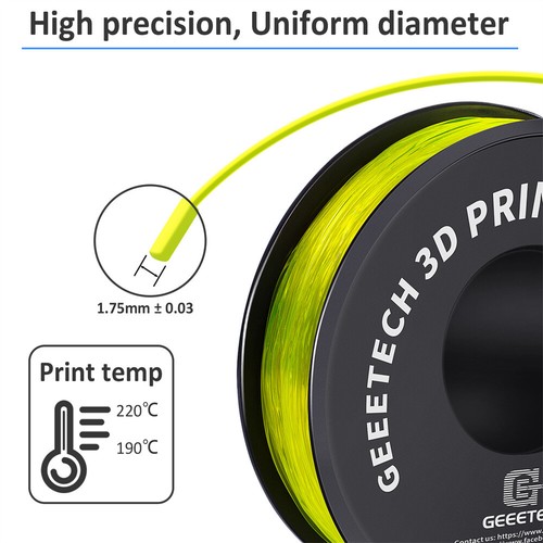 Geeetech TPU 3D Printer Filament 1.75mm 1KG Per Roll Yellow High Strength New - Picture 3 of 7
