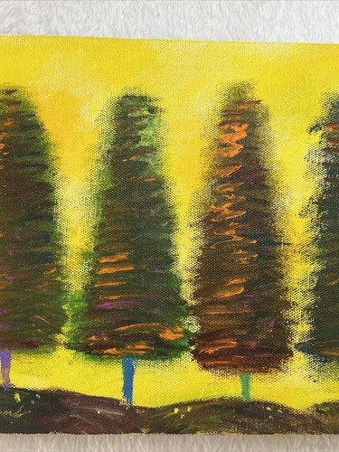 ORIGINAL PAINTING on Stretched Canvas by Bob Howard Small 8 X 10 Tree Landscape - Picture 3 of 15