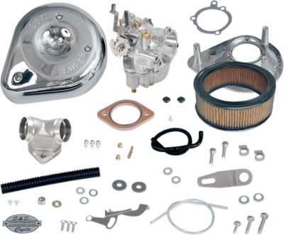 S&S Cycle Shorty Super E Carburetor Kit for Big Twin and Sportster 11-0470