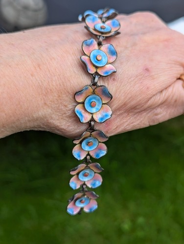 Vintage Bernard Instone Silver And Enamel Bracelet - Picture 5 of 21