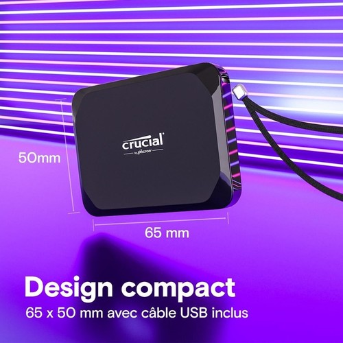 Crucial X9 4To Disque SSD Externe Portable PC Mac PlayStation et Xbox USB-C #W - Afbeelding 6 van 6