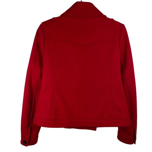 Old Navy Women's Size Small Red Button Up Wool Long Sleeve Pea Coat Jacket - Picture 13 of 15