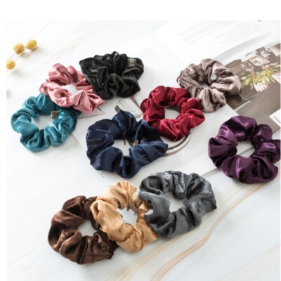 10PCS Women Girl Hair Scrunchies Velvet Elastic Hair Bands Scrunchy Rope Ties