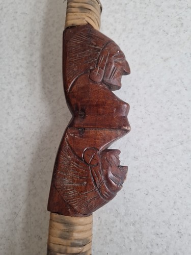 Bogenschießen Indianer Langbogen Holz Vintage geschnitzt Hand INDIEN Kunst (5) - Bild 4 von 8