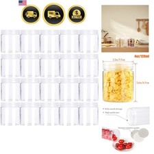 20 Pack 4oz/120ml Round Plastic Jars with Lids Empty Clear Slime Containers