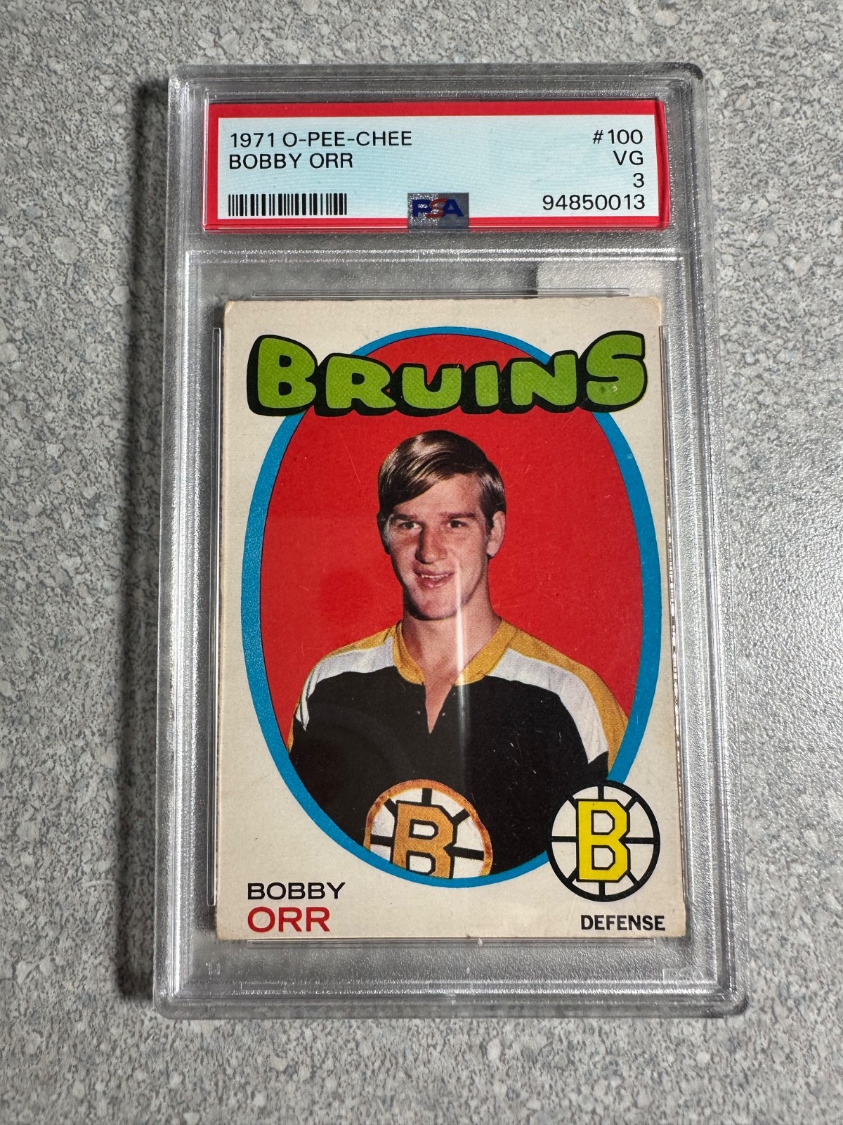 1971 O-Pee-Chee, Bobby Orr, #100, VG, PSA 3