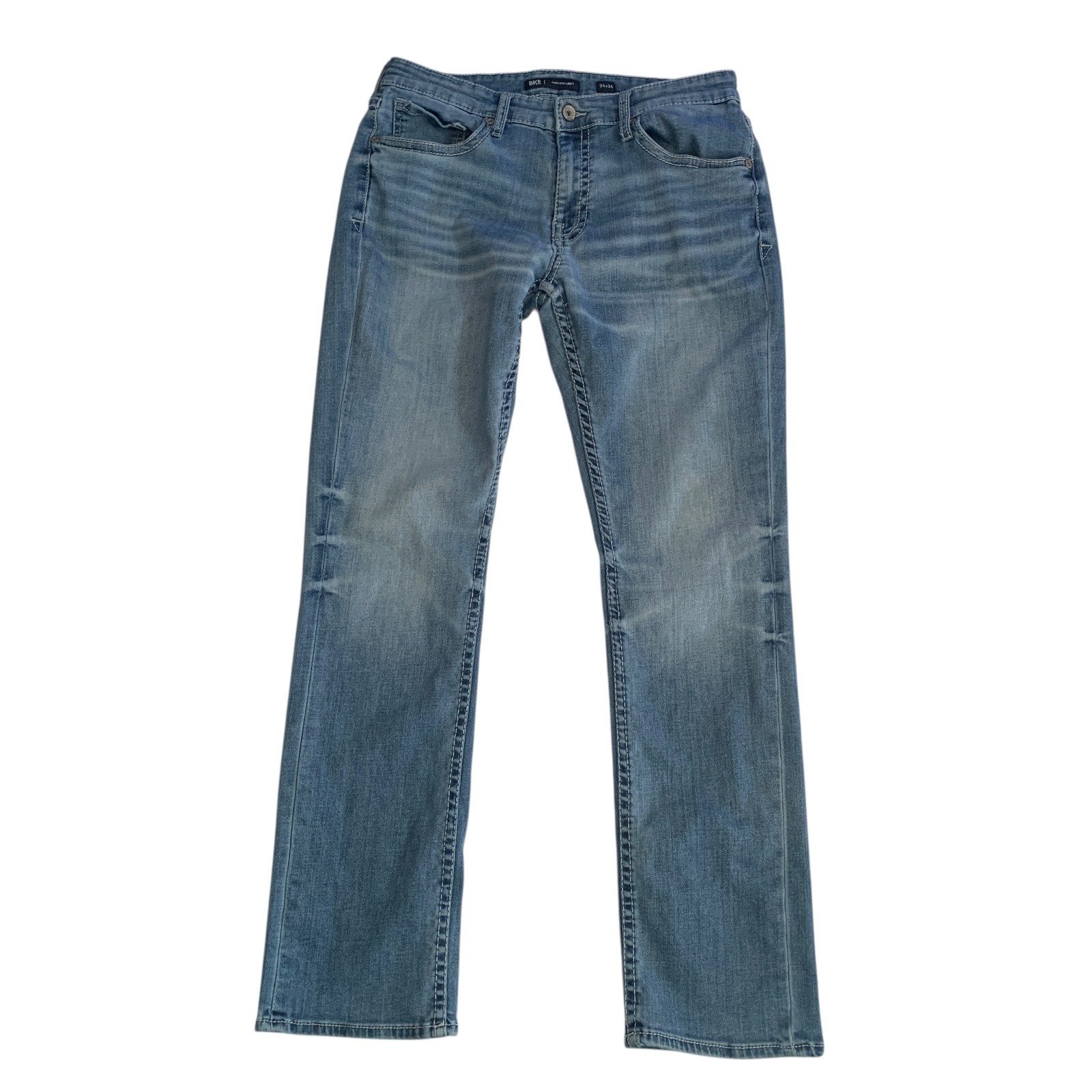 BKE Denim Men Size 34x34 Jake Straight Leg Stitch Denim Jeans