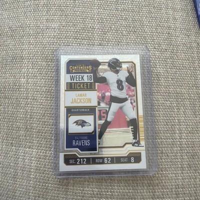 2023 Panini Contenders Lamar Jackson #9 Week 18 Ticket 07/18