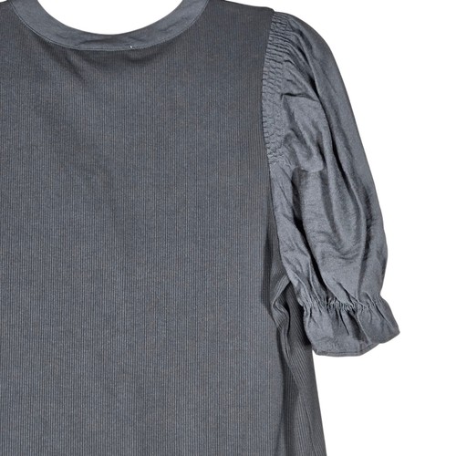 T-shirt Pomander Place nera Livia manica grande a sbuffo NUOVA Tuckernuck a costine rialzata - Foto 9 di 12
