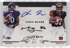 2016 Panini National Treasures Black 4/5 Chris Moore Tyler Boyd #10 Auto pm5