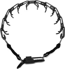 Herm Sprenger Black Stainless Steel Prong Dog Training Collar with Quick