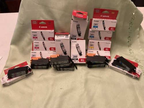 15 Genuine Canon Virgin Empty Ink Cartridges PGBK-280X -281XL. Y, M, C, 