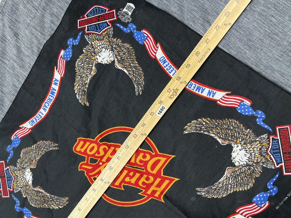 De colección Harley-Davidson Bandana Negro An American Legend Eagle Motociclista EE. UU. 90s Foto 4 de 4